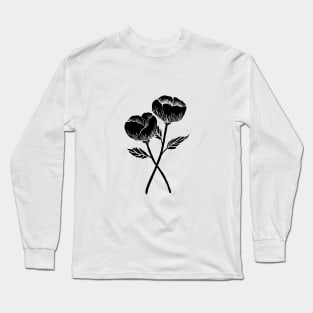 Black flower Long Sleeve T-Shirt